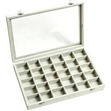 Jubepk Earring Organizer 30 Slots Jewelry Storage Tray for Women Girls Home Vanity Craft Fair Boutique Pink