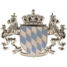 Breiter Bavarian Flag Hat Pin 3x4 cm Traditional Costume Brooch Silver Hat Badge