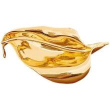 (gold) Irregular Leaf Brooch for Women Men - High Polished Alloy Lapel Pin 7.4 * 4 cm