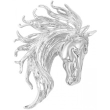 (Silber) Horse Head Brooch Animal Lapel Pin for Men Women Suit Decoration Silver One Size