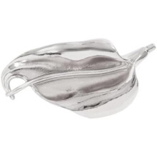 (silber) Irregular Leaf Brooch for Women Men - High Polished Alloy Lapel Pin 7.4 * 4 cm
