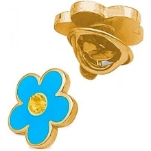 Masonic Collection Forget-Me-Not Brooch Gold-Plated Yellow Stone Lapel Pin Masonic Gift for Men