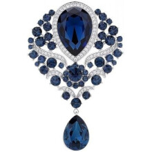 (Blau) Elegant Pearl Bow Brooch for Women Alloy Rhinestone Brooch Simple Faux Pearl Pin for Wedding Party Gold
