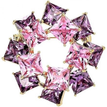 (Lila, doppelschichtiger Cube520) Elegant Pearl Bow Brooch for Women Alloy Rhinestone Brooch Simple Faux Pearl Pin for Wedding Party Gold