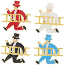 4 Pack Cute Enamel Pins for Boys, Creative Zinc Alloy Brooches, British Gentleman Style Decorative Accessories for Party Dress and Wedding