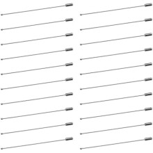 EMSea 20 Pcs Brooch Pin Stick Metal Safety Pins Long Needle Eye with Stopper Ends Decorative Accessories for Clothes Men Women Tie Hat Silver