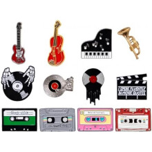 (Musik) Sxutop Cute Enamel Pins Metal Brooch Badge DIY Decoration for Clothes Sweater Shirt Jacket Backpack Hat