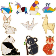 (Origami Tiere) Sxutop Cute Enamel Pins Metal Brooch Badge DIY Decoration for Clothes Sweater Shirt Jacket Backpack Hat