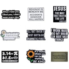 (Englische Zitate) Sxutop Cute Enamel Pins Metal Brooch Badge DIY Decoration for Clothes Sweater Shirt Jacket Backpack Hat