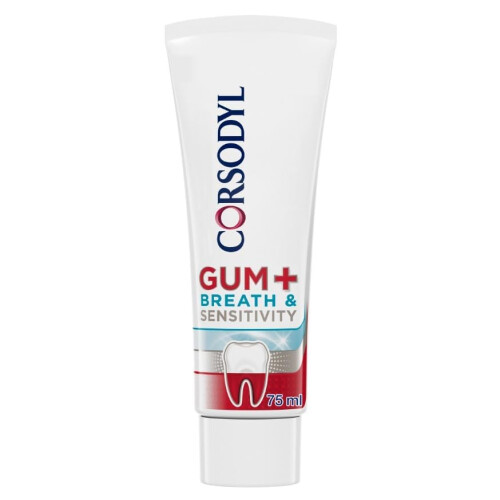 Corsodyl Corsodyl Gum+ Breath & Sensitivity Toothpaste, Bad Breath, 75 ml 1