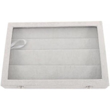 Zerodeko Jewelry Box with Clear Lid Large Capacity Earring Organizer Lightweight Density Board Daily Storage White