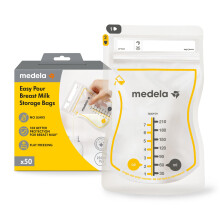 Medela Easy Pour Disposable Breastmilk Storage Bags, 210 ml Capacity, Leakproof Design with Milk Protection, Made Without BPA, Pack of 50