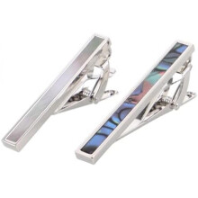HORIALENCE 2 Pcs Men's Tie Clips Abalone Shell Tie Pins for Father's Day Wedding Business Formal Gift for Dad Husband Secure Hold