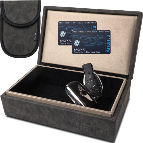 Ananta Faraday Box for Car Keys | Premium RFID Signal Blocking Box | Grey