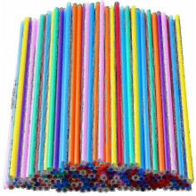 300 pajitas de plástico desechables largas de colores