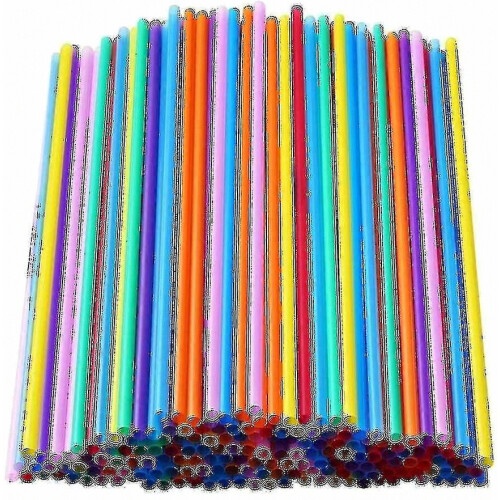 300 Pcs Colorful Plastic Long Disposable Drinking Straws