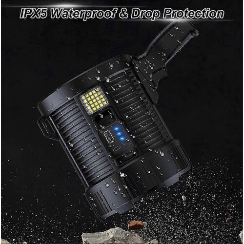 Compact Rechargeable LED Spotlight - Super Bright 100000 Lumens Flashlight for Emergency 2