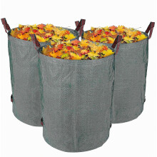 Lot de 3 sacs de jardin de 272 L, pliables et réutilisables, robustes, résistants aux UV, pour herbe, feuilles et déchets de jardin, 67