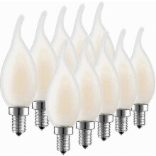 LED-lamppu E14 himmennettävällä filamentilla, 10 lampun sarja, liekki, 4 watin kulutus, hehkulampun teho 40 W