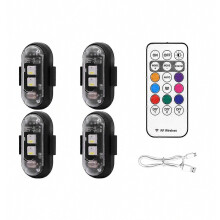 kabellose LED-Blitzlichter mit Fernbedienung, 8 Farben, USB-Ladefunktion, wasserdicht, Notfallwarnleuchten
