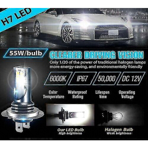 Κιτ λαμπτήρων προβολέων LED 4x H7 υψηλής χαμηλής δέσμης 6000k 220w 60000lm εξαιρετικά 2
