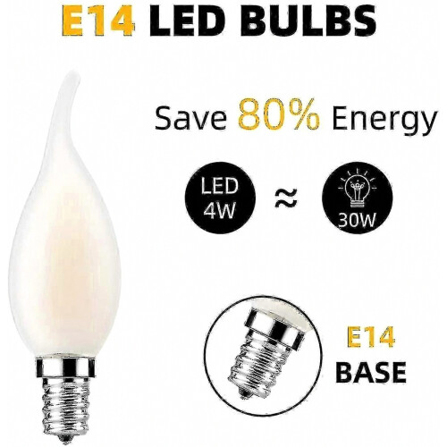 Λάμπα LED E14 με ρυθμιζόμενο νήμα, σετ 10 λαμπτήρων φλόγας, ισοδύναμη κατανά 2