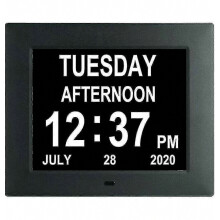 Horloge numérique pour personnes atteintes de démence, calendrier, jour et date, grand écran clair, affichage de l'heure et de la date