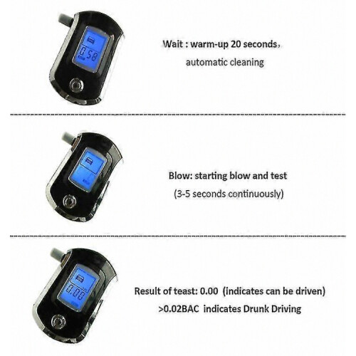 Professionele digitale alcoholtester met lcd-display en 10 filtertips. 2