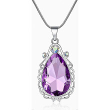 Collar con colgante de amatista en forma de lágrima, ideal para disfraces de la princesa Sofía y para niñas pequeñas.