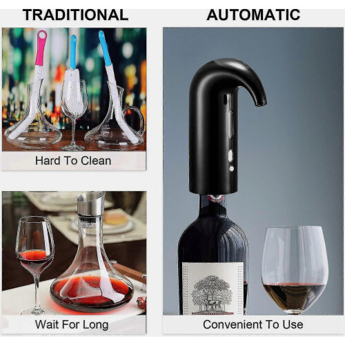 Electric Wine Aerator Pourer, Portable One-touch Wine Decanter 2