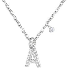 (A) GUOYU Initial Necklace for Women 925 Silver Letter Pendant with Zirconia A-Z Birthday Gift