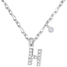 (H) GUOYU Initial Necklace for Women 925 Silver Letter Pendant with Zirconia A-Z Birthday Gift