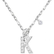 (K) GUOYU Initial Necklace for Women 925 Silver Letter Pendant with Zirconia A-Z Birthday Gift