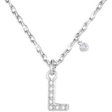 (L) GUOYU Initial Necklace for Women 925 Silver Letter Pendant with Zirconia A-Z Birthday Gift