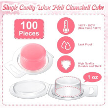 100 Pcs Wax Melt Molds Clear Empty Plastic Wax Melt Clamshells Container PET Single 1 Oz Candle Molds for DIY