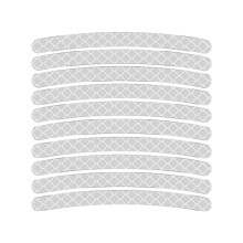Regenbogen Fahrradrad Reflektierende Aufkleber - 10er Pack White