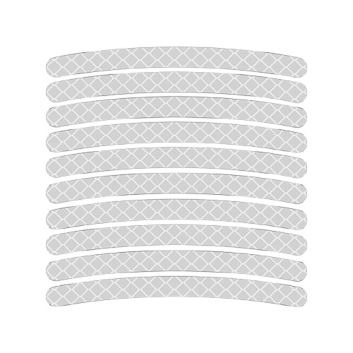 Rainbow Bicycle Wheel Reflective Stickers - 10 Pack White