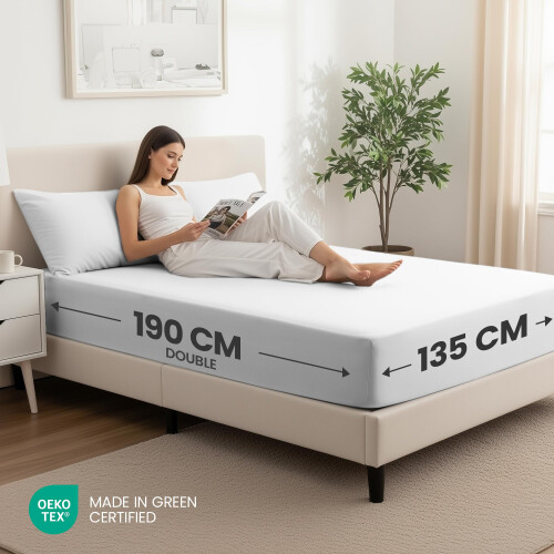 Utopia Bedding Fitted Sheet Double (2 Pack), White 1
