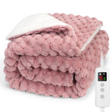 Electric Throw Blanket, Heated Blanket 130x180cm for Sofa /Bed, Dusty Pink