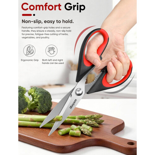 Kitchen Shears, 2-Pack Kitchen Scissors Heavy Duty Meat, Dishwasher Safe Cooking 2