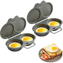 2PCS Microwave Egg Poacher, Egg Poacher Microwave For 2 Eggs,Dark Gray