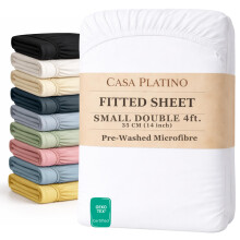 Fitted Sheet Small Double, 120x190 Pre-Washed, 35cm Pocket - White