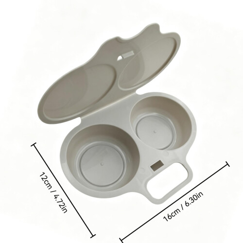 Microwave Egg Poacher With Lid & Handle, Dual Cavity Microwave Egg Cooker 1