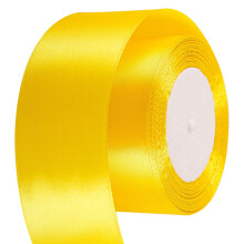 50mm Wide Yellow Ribbon Thick Helloween Satin Ribbon 22m, 2 inch Thick Yellow Ri