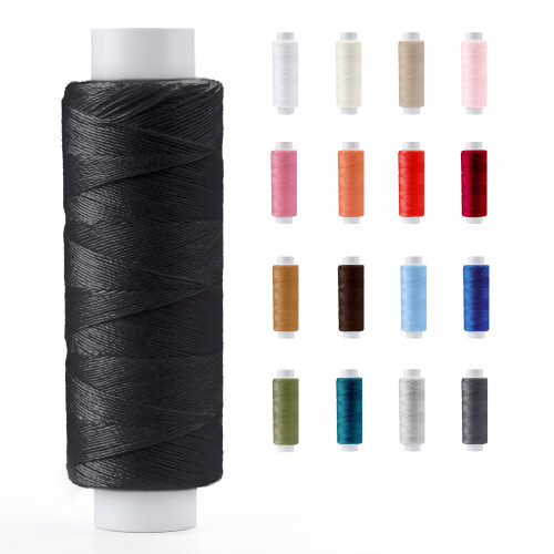 Sewing Thread 200m Strong Polyester, Black - Pasmanta