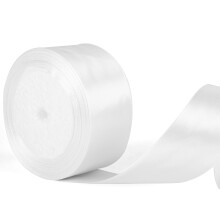 40mm Wide White Thick Ribbon for Gift Wrapping 22m, Thick White Christmas Ribbon