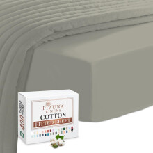 Pizuna 100% Cotton Small Double Fitted Sheet Violet Grey 400 Thread Count