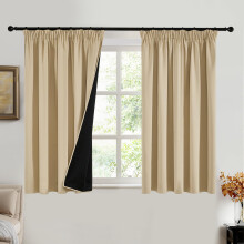 PONY DANCE 100% Blackout Thermal Insulated Curtains, 66x54, Biscotti Beige