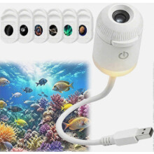 HD Smart Dynamic 5D Holografický nočný projektor Plug and Play 360 stupňová USB galaxia Mesiac Hviezdna lampa