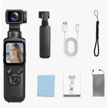 Fotocamera Pocket 3 4K con tracciamento del volto a 330, stabilizzatore gimbal, schermo touch da 1,72 pollici, 64 MP con scheda di me